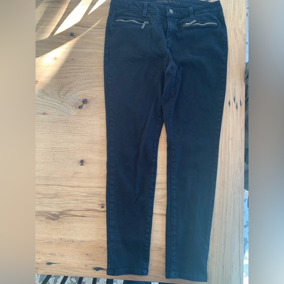 Michael Kors Skinny Gold Zipper Women’s Black 8 Jeans Preloved - Picture 1 of 10